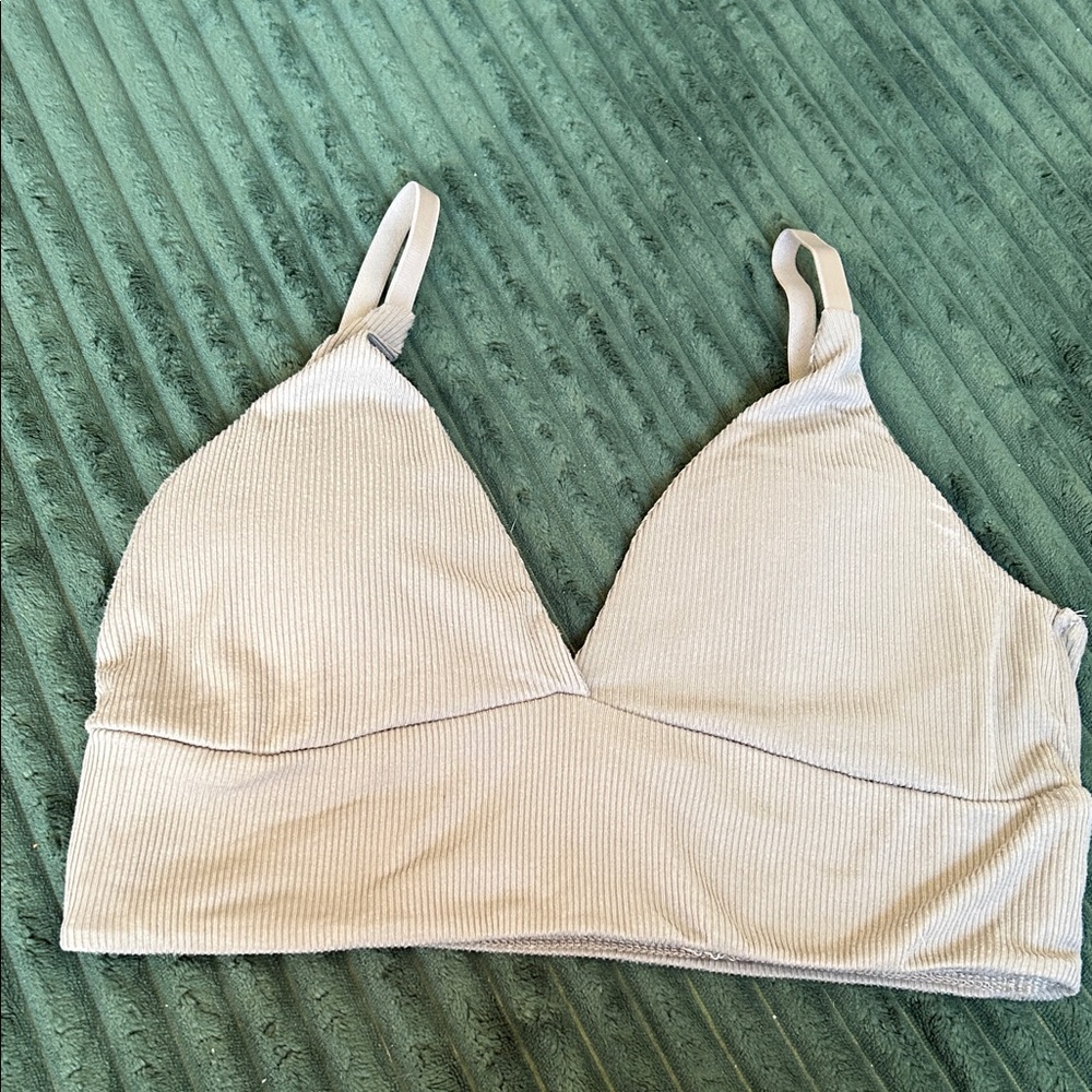 Olive green Ribbed Bralette - Women Intimates & Sleepwear